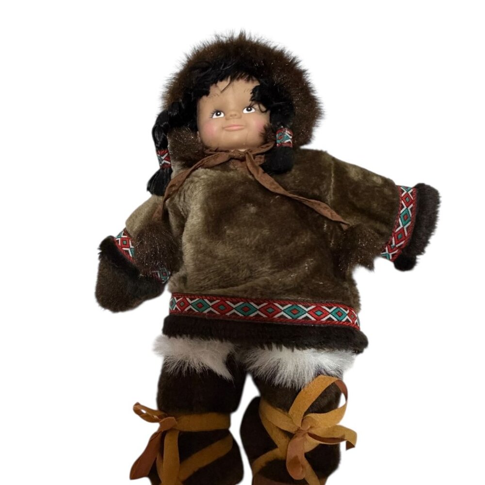 Alaskan-Inspired Rennoc Vintage Doll Eskimo Faux Fur Coat Boots - Picture 3 of 8